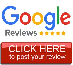 Google Reviews logo with five gold stars and a red button reading 'Click here to post your review'
